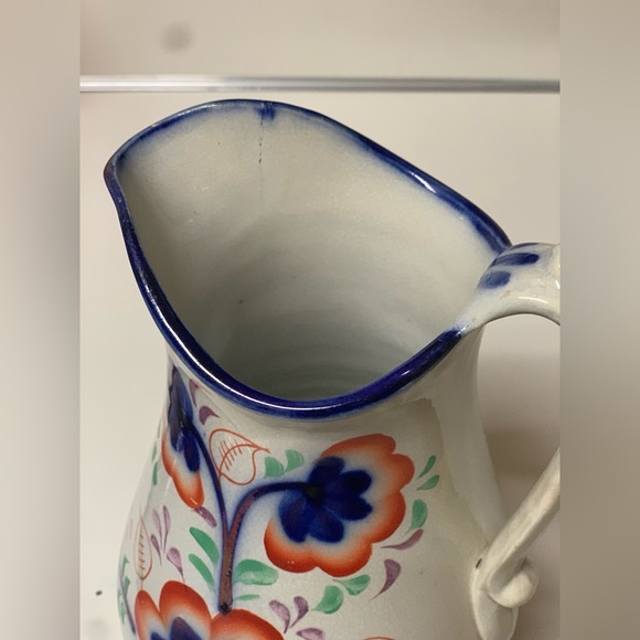 19th Century Gaudy Welsh Grape Pattern Hand Painted Luster Jug Handled Pitcher - Picture 8 of 16